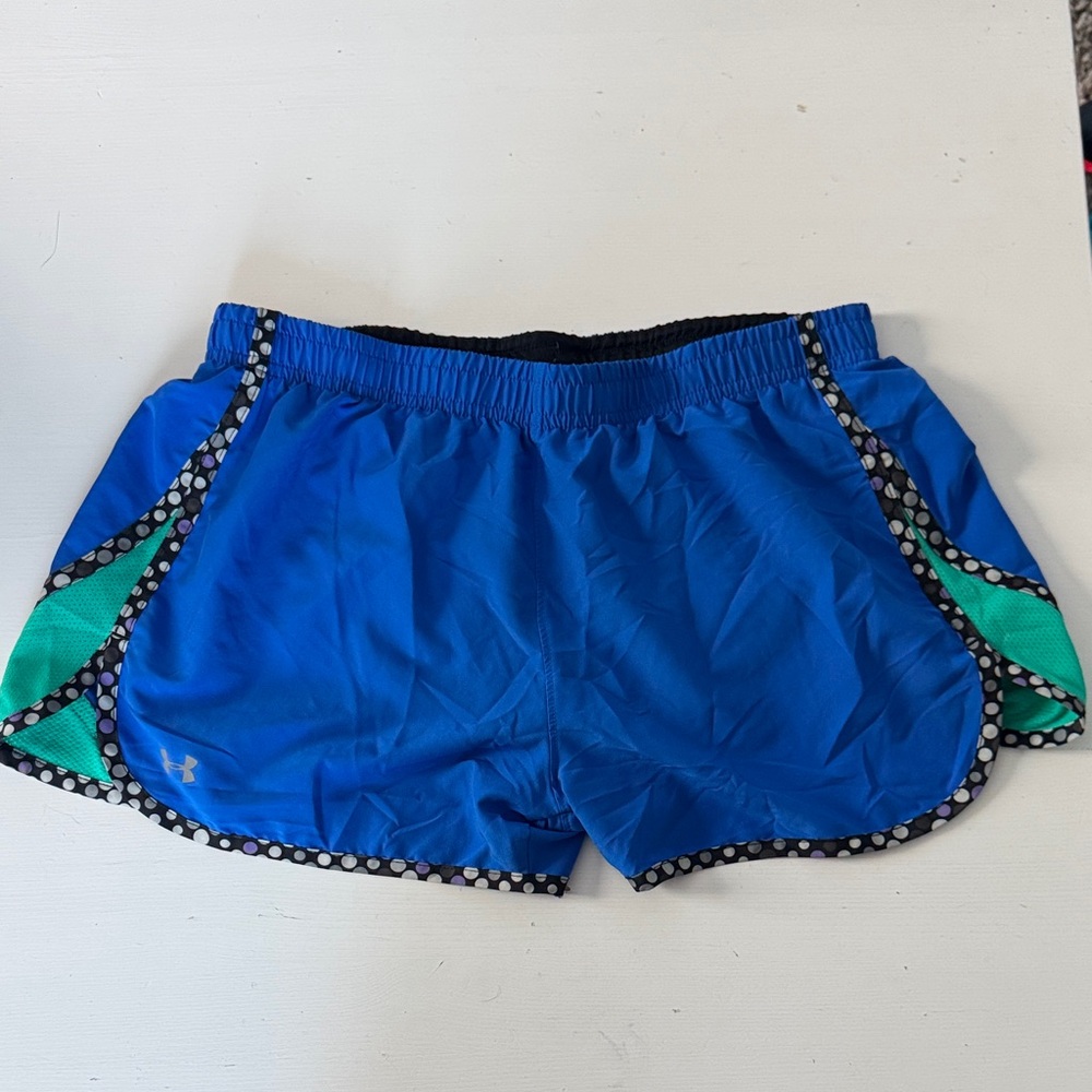 Under Armour Blue and Green Running Shorts